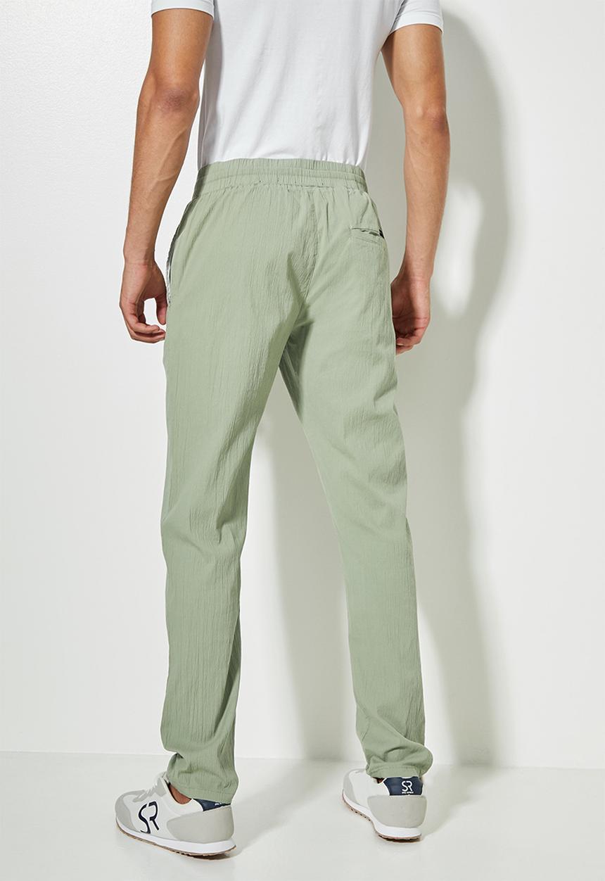 Superbalist - Deco seersucker elastic waistband pant - green 