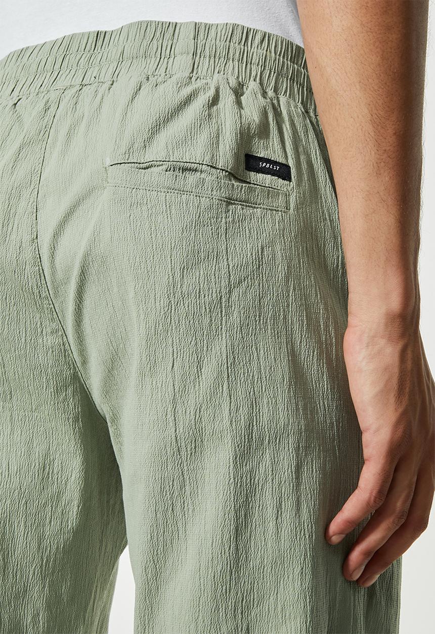 Superbalist - Deco seersucker elastic waistband pant - green 