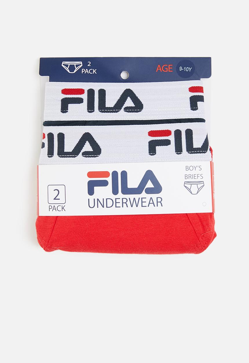 FILA - B5 (2 pk) brief - chinese red   peacoat