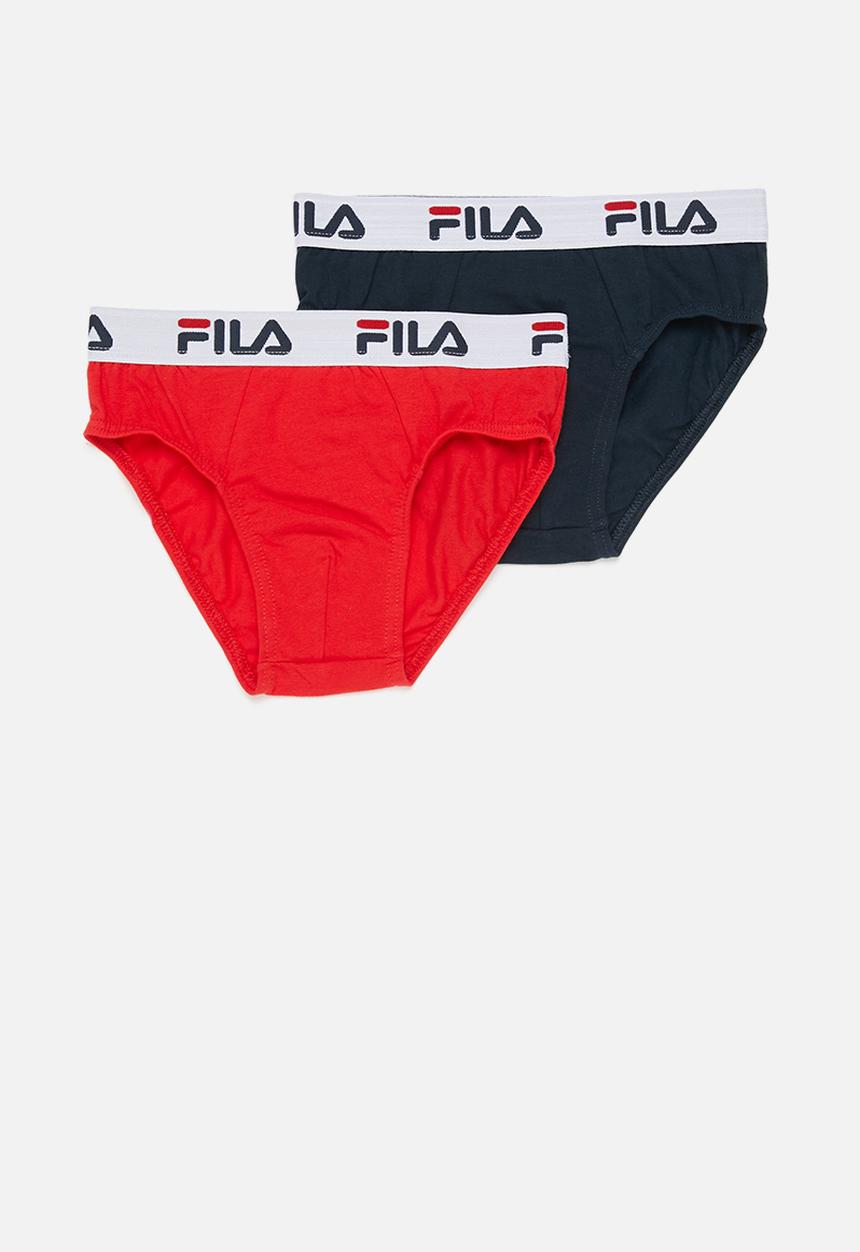 FILA - B5 (2 pk) brief - chinese red   peacoat