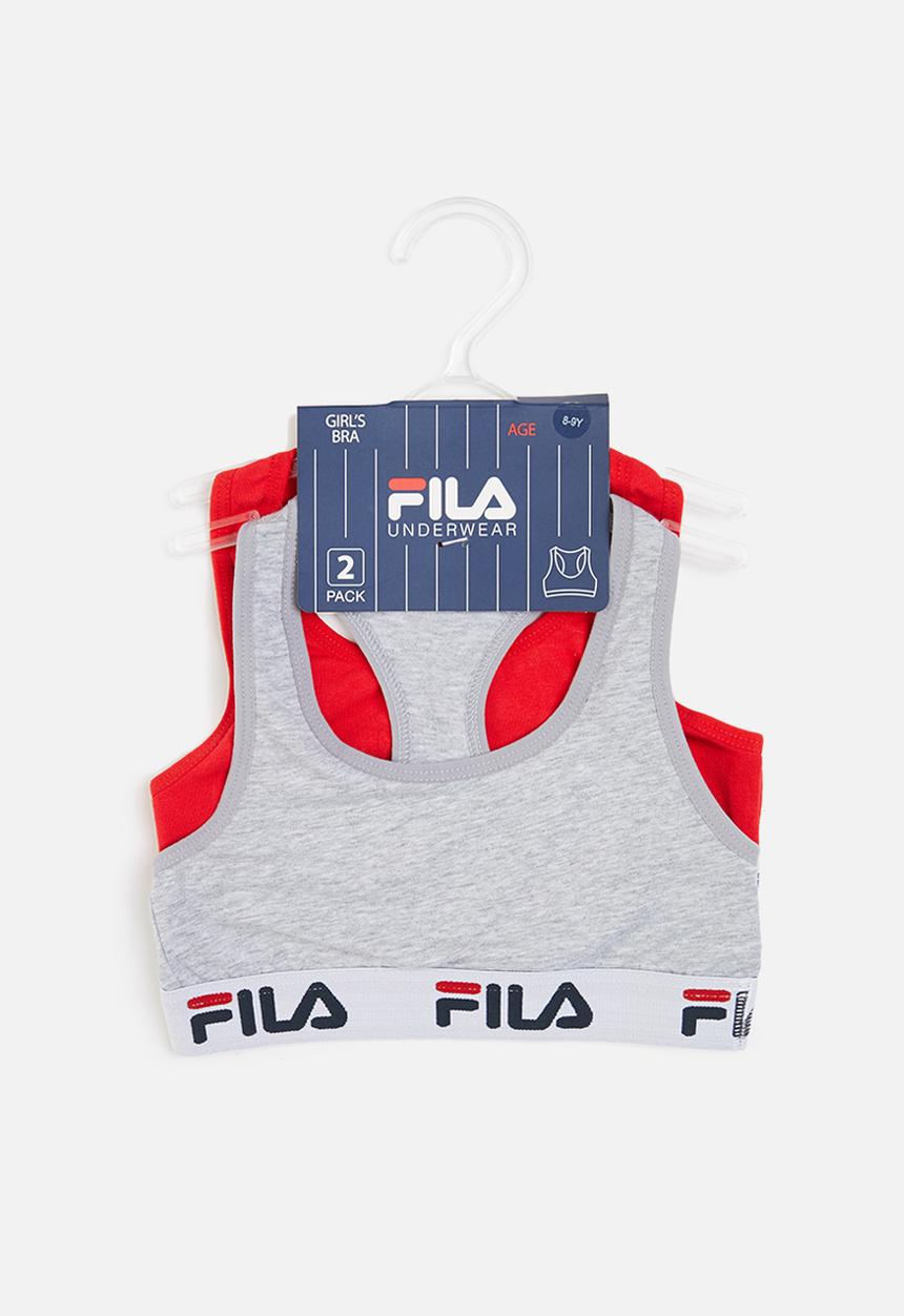 FILA - G2 (2 pk) bra - chinese red grey melange