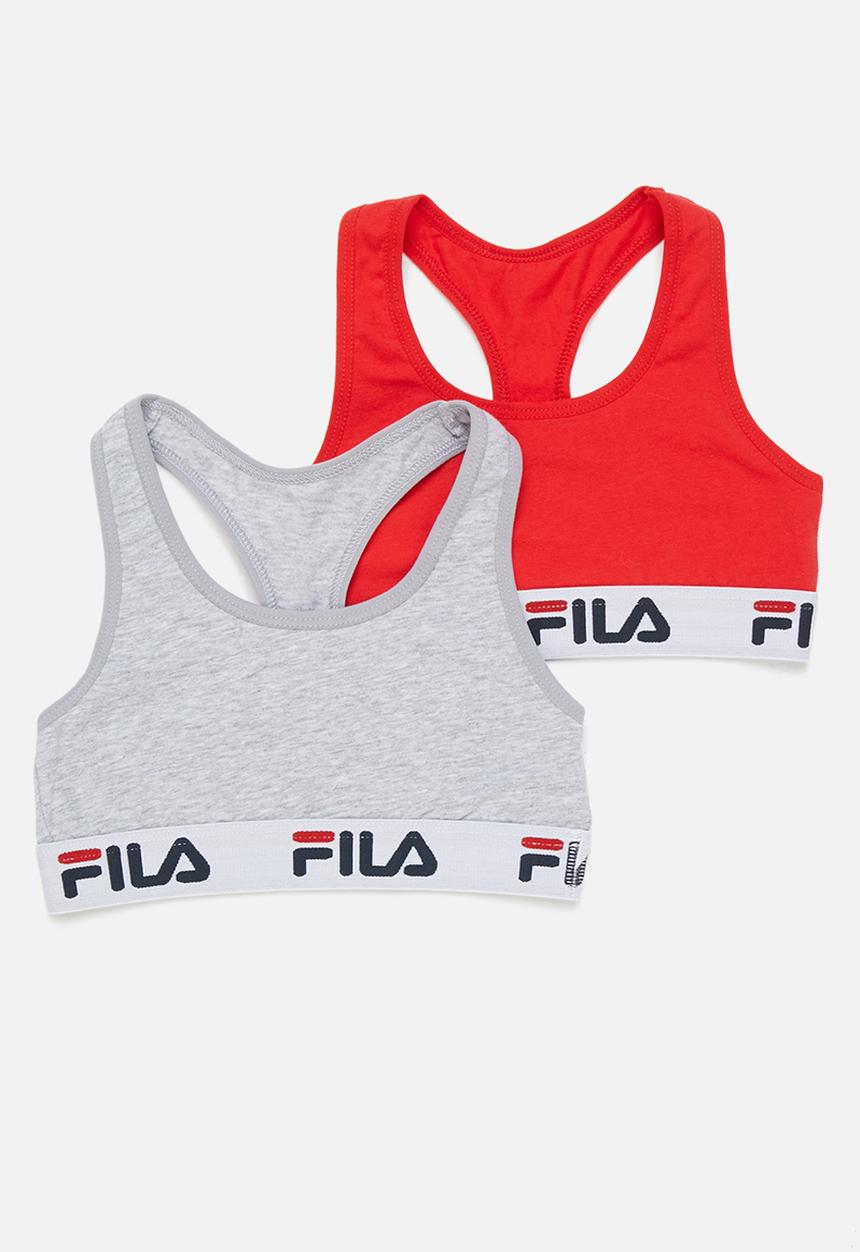 FILA - G2 (2 pk) bra - chinese red grey melange