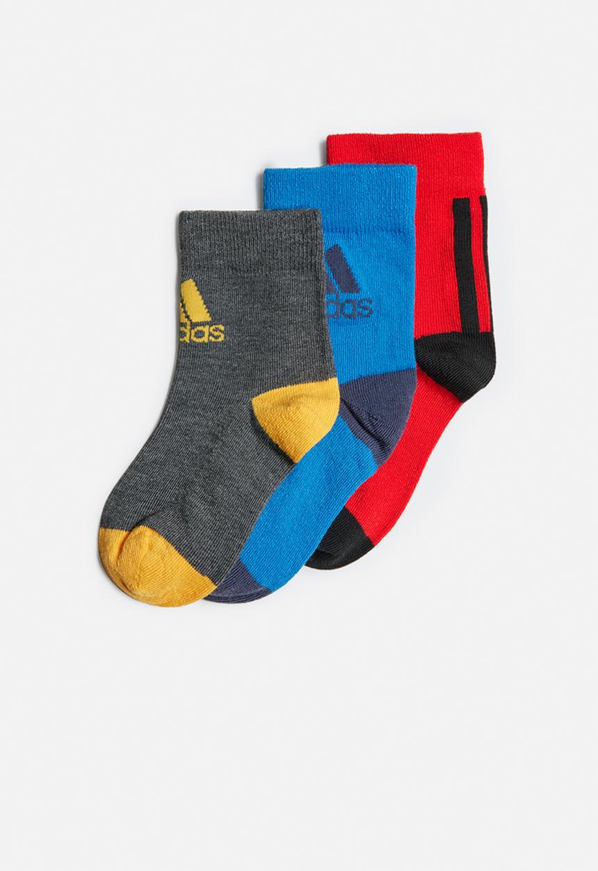 adidas Originals - Kids socks 3p - vivid red/blue/grey