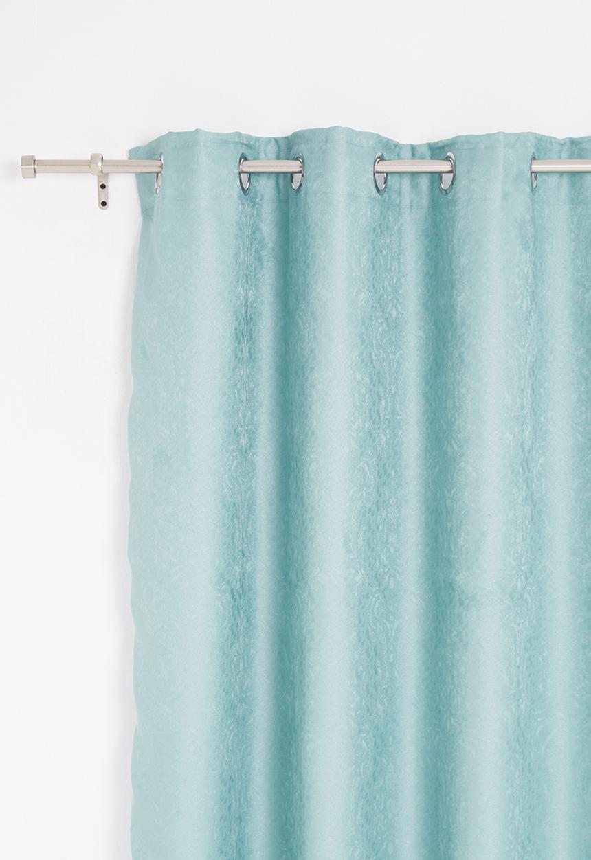 Sixth Floor - Eyelet lined woven jacquard curtain - provencial blue