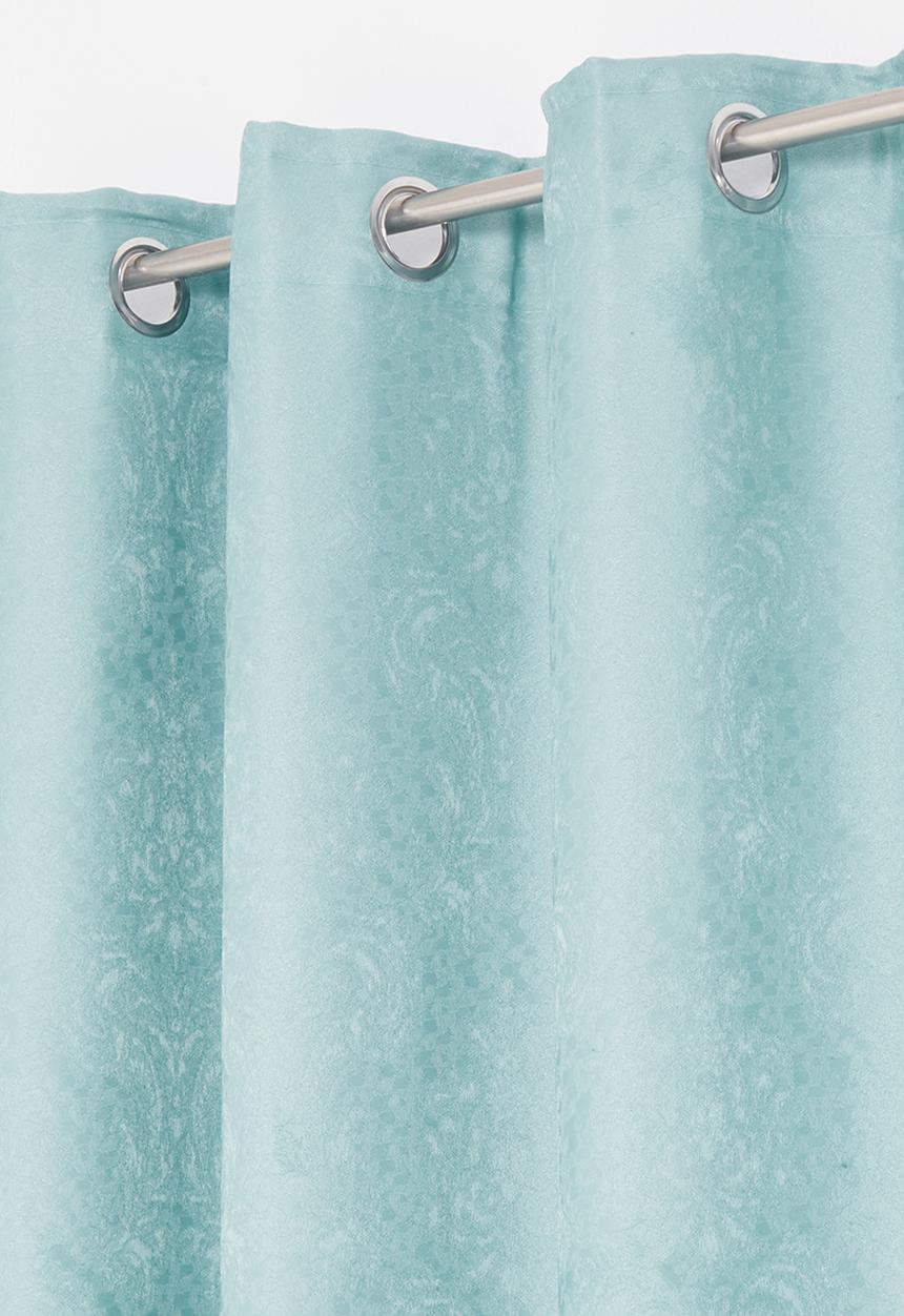 Sixth Floor - Eyelet lined woven jacquard curtain - provencial blue