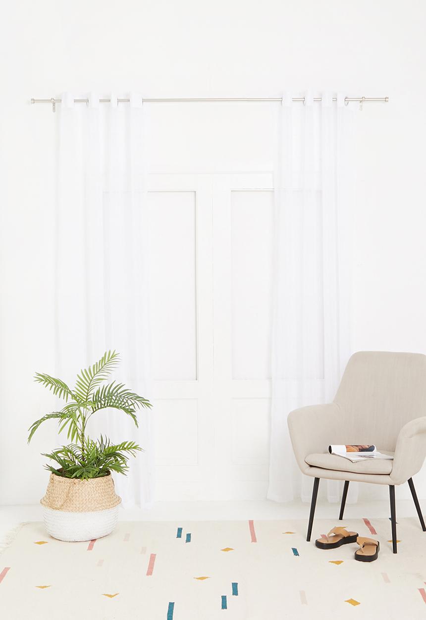 Sixth Floor - Eyelet striped frosted voile - white