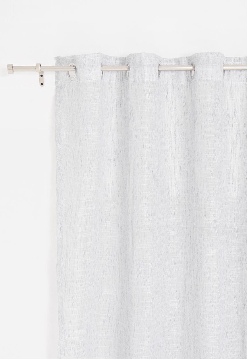Sixth Floor - Cross linen two toned eyelet sheer - grey & white