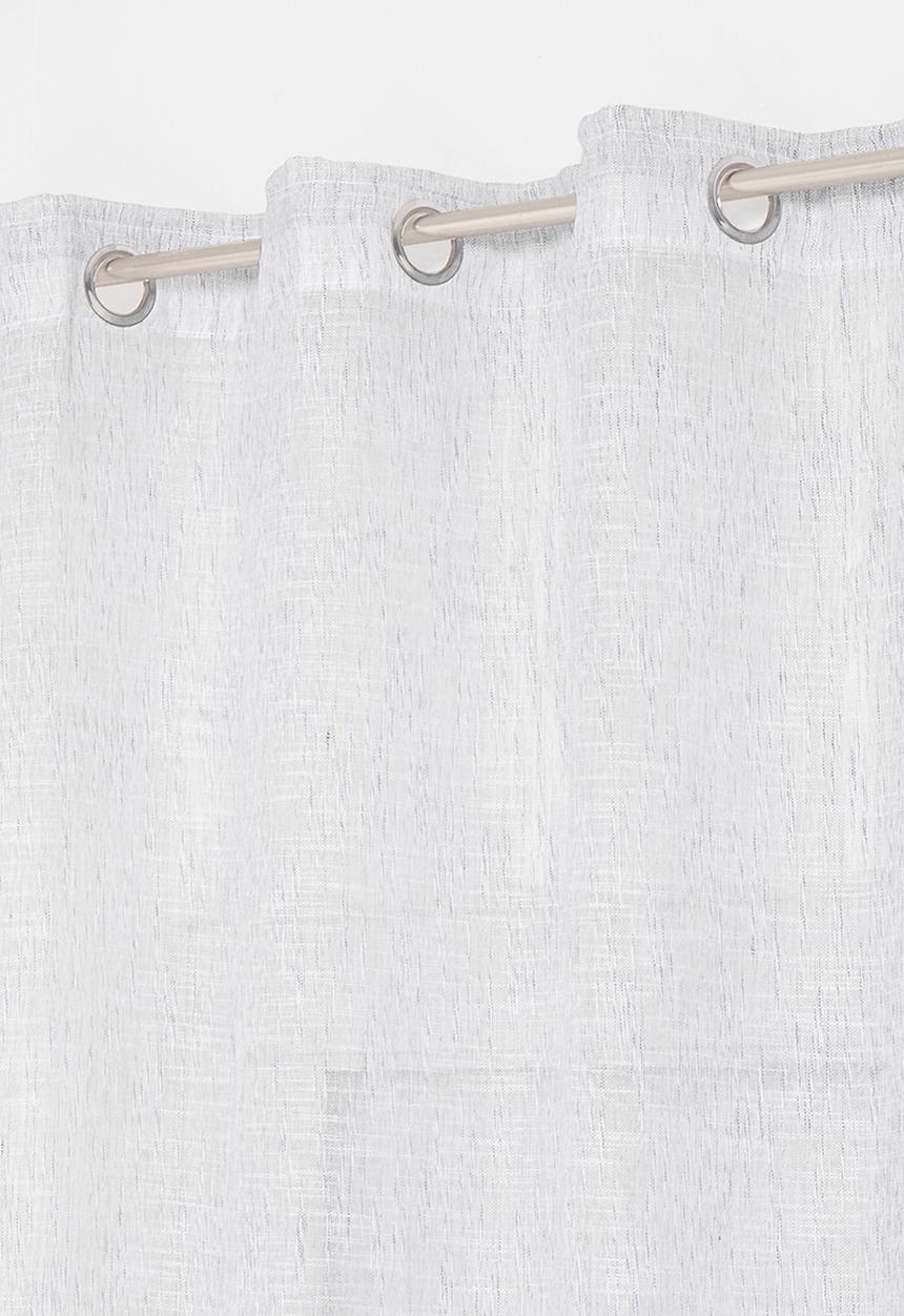 Sixth Floor - Cross linen two toned eyelet sheer - grey & white