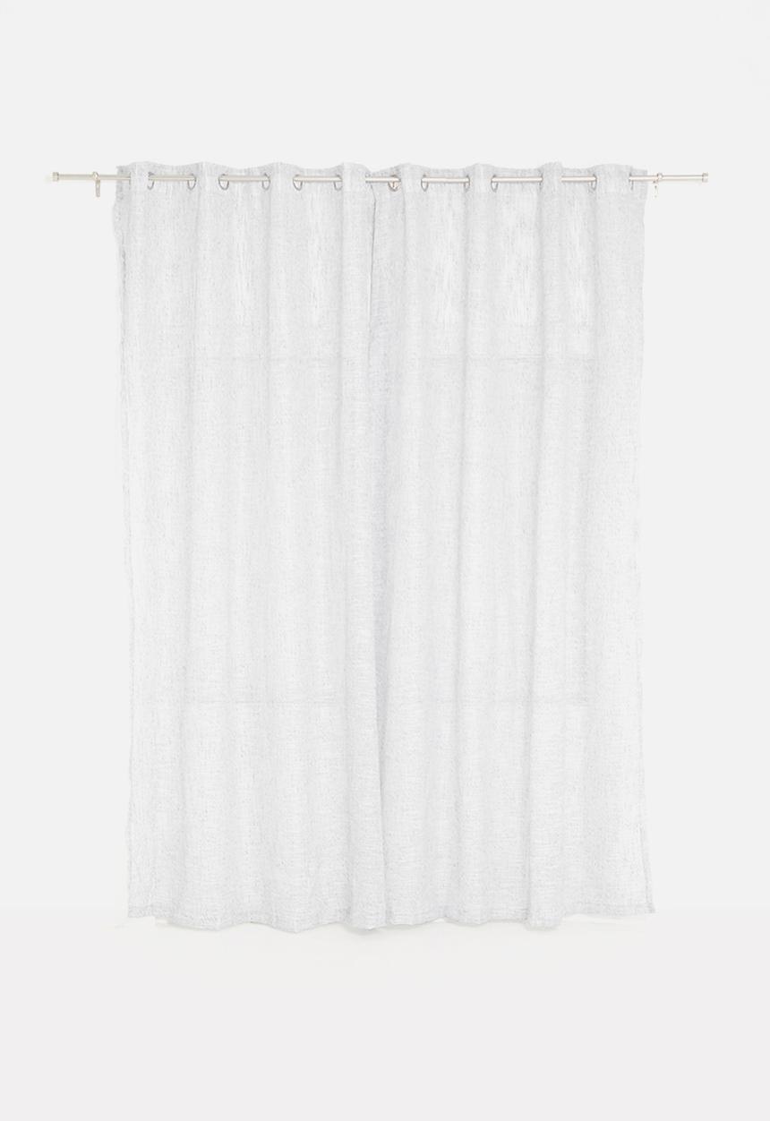 Sixth Floor - Cross linen two toned eyelet sheer - grey & white