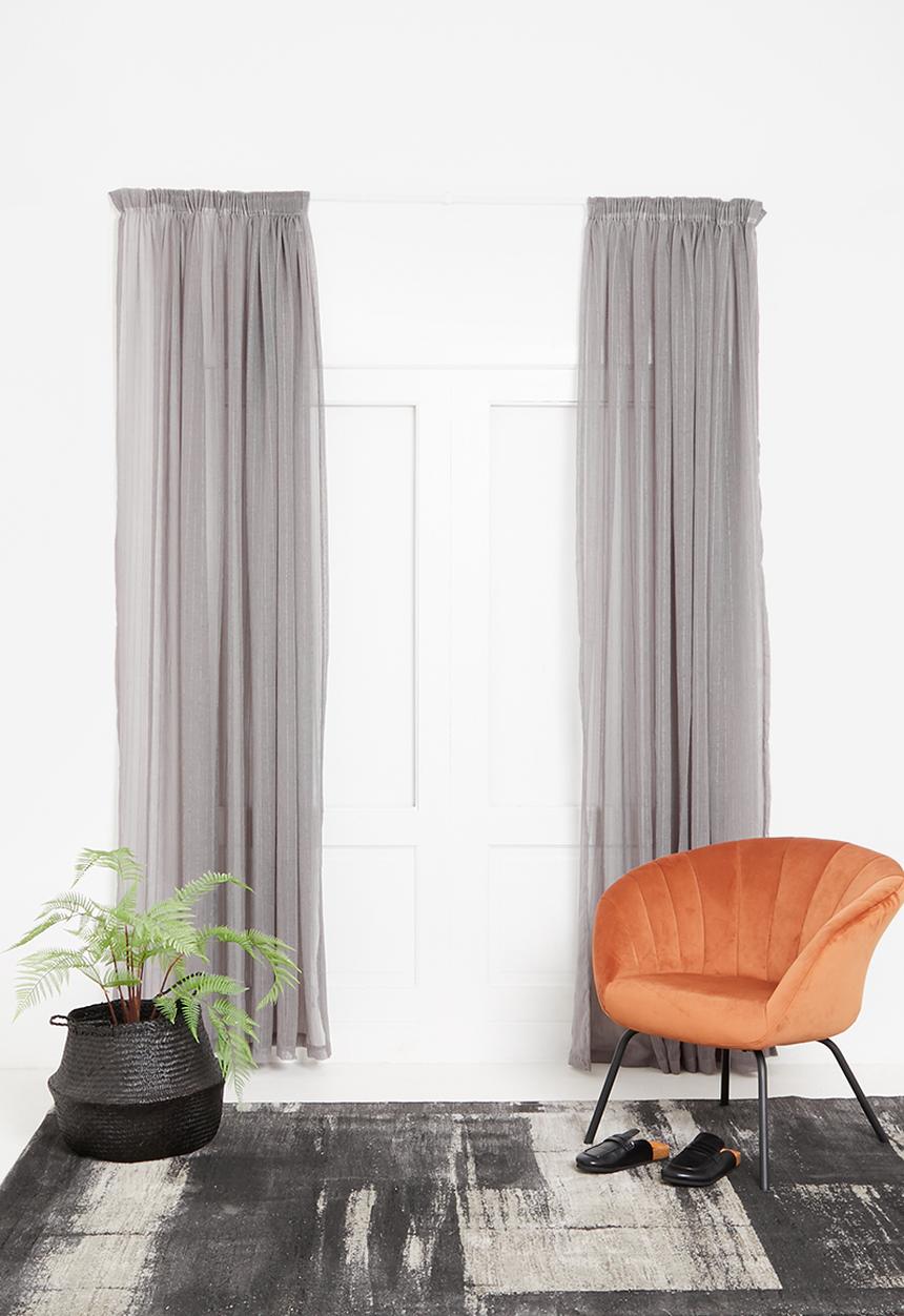 Sixth Floor - Taped striped frosted voile - light grey