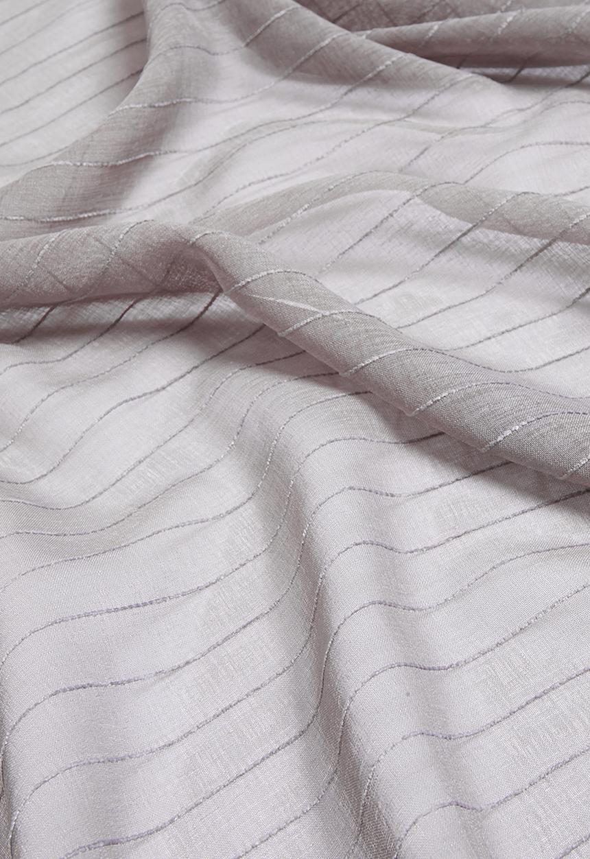 Sixth Floor - Taped striped frosted voile - light grey