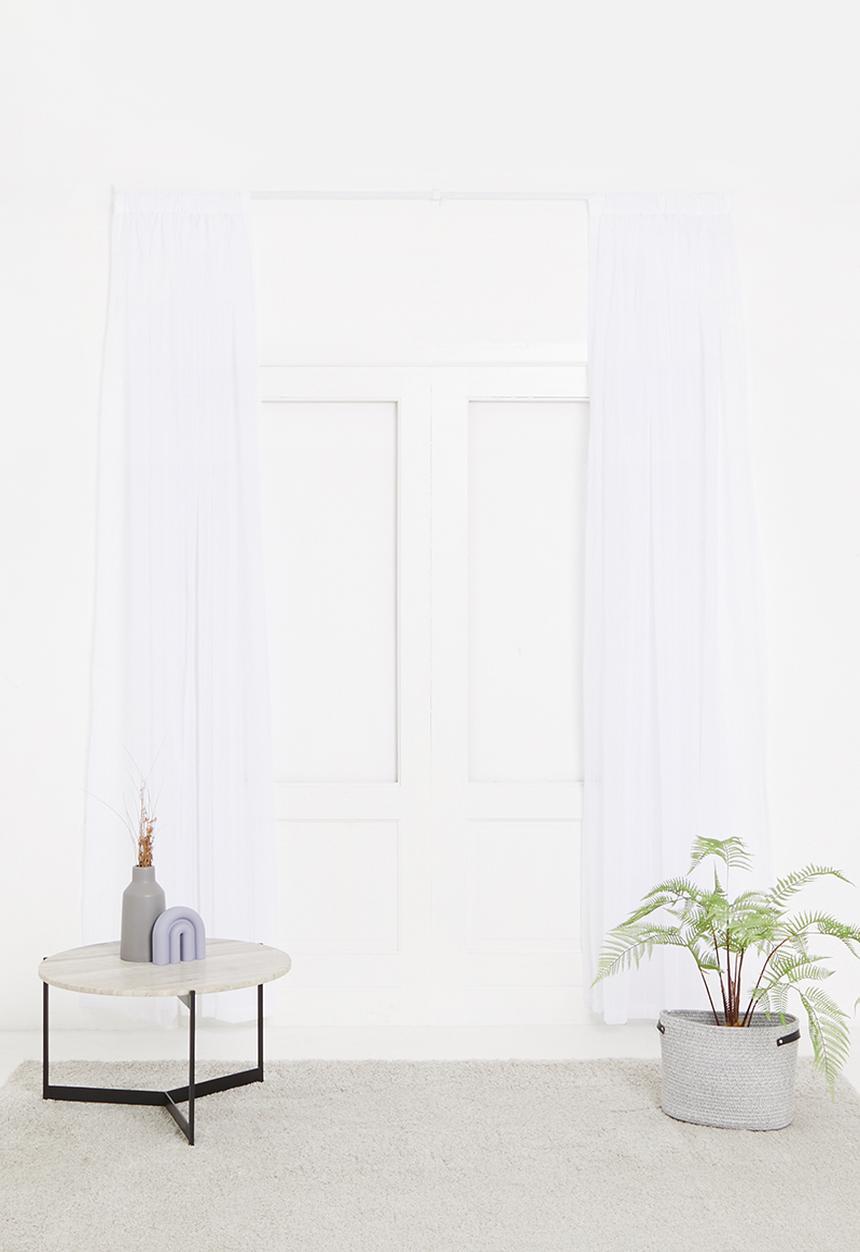 Sixth Floor - Taped striped frosted voile - white