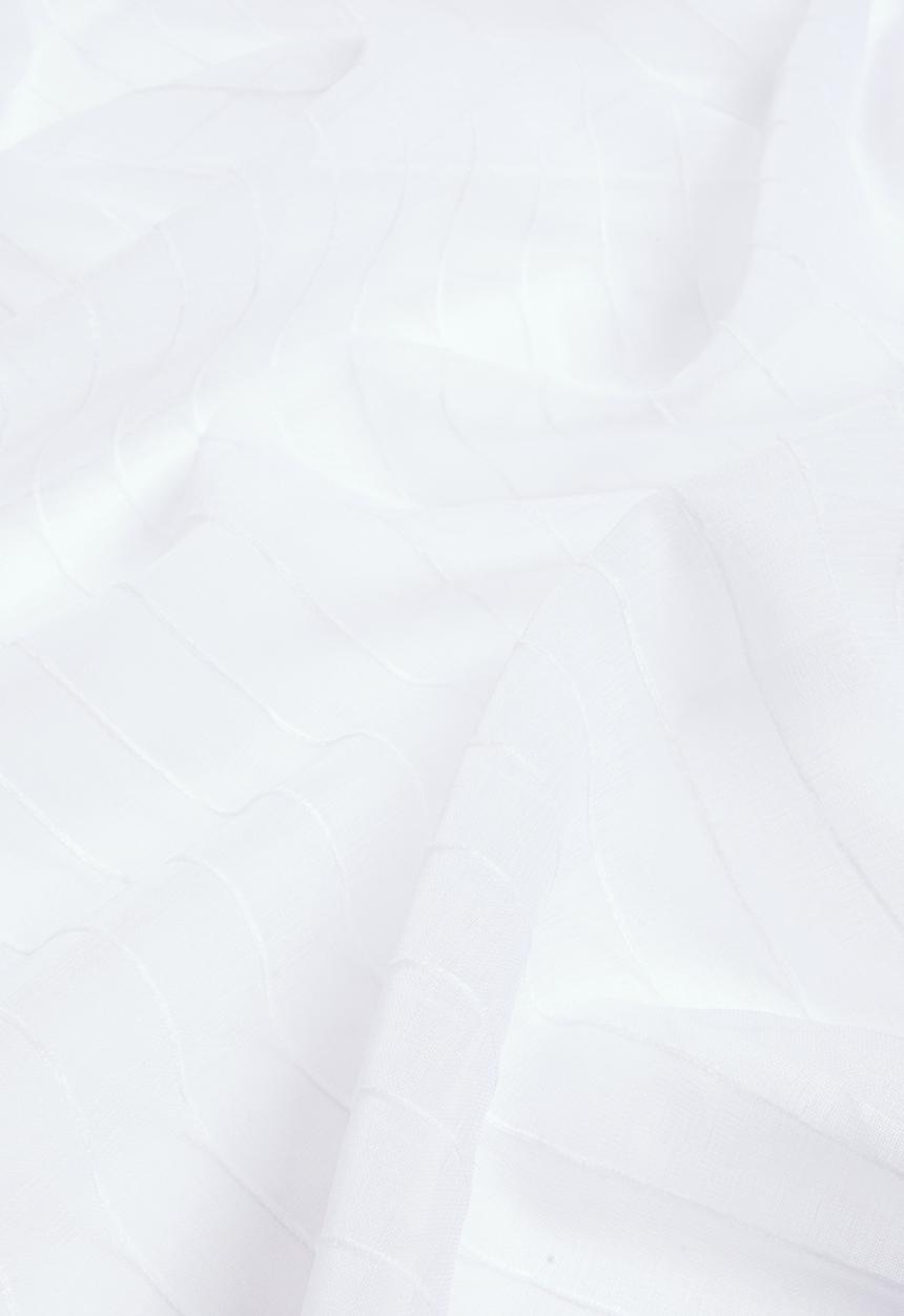 Sixth Floor - Taped striped frosted voile - white