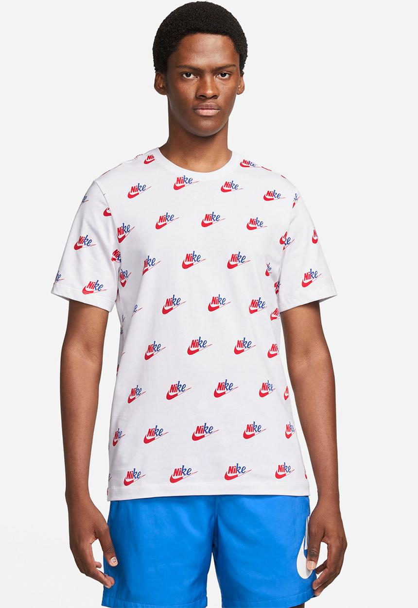 Nike - NSW All Over Print Reverse T-shirt- white