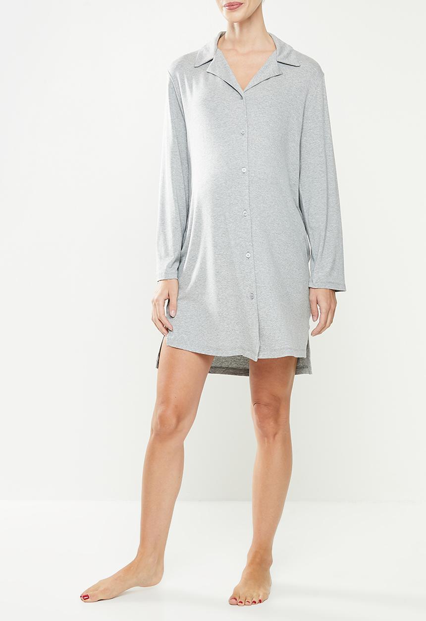 Superbalist - Maternity recovery night shirt - grey melange