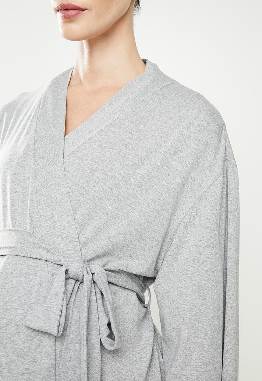Superbalist - Maternity recovery night gown - grey melange