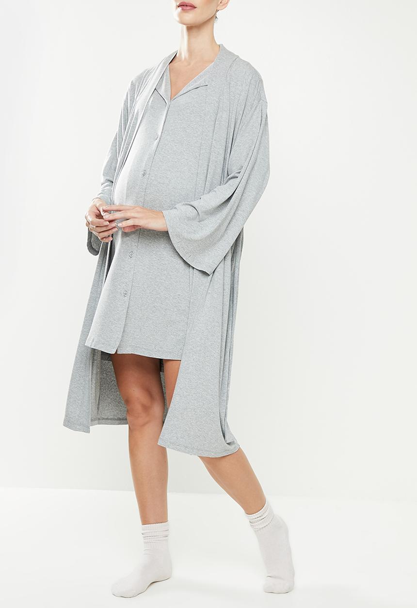 Superbalist - Maternity recovery night gown - grey melange
