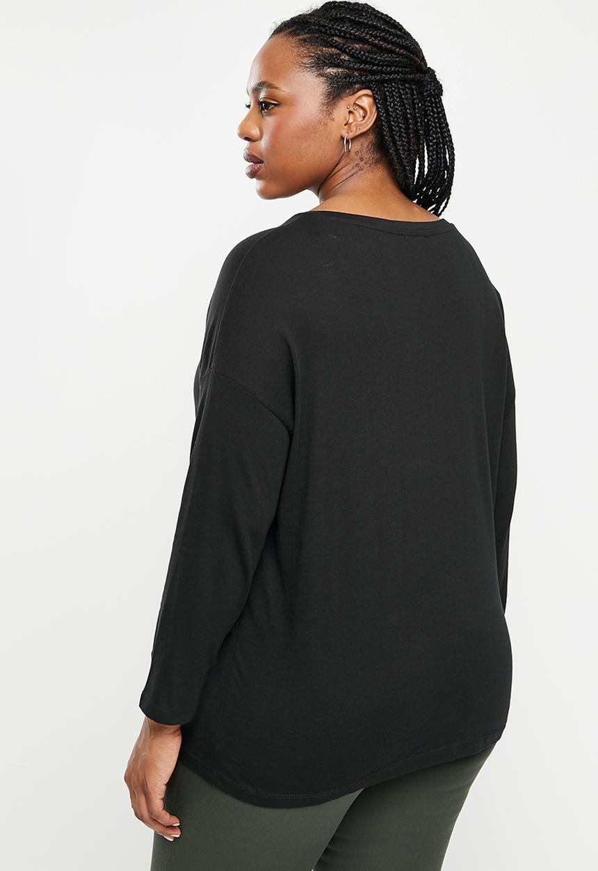 MANGO - Plus T-hirt sacov - black