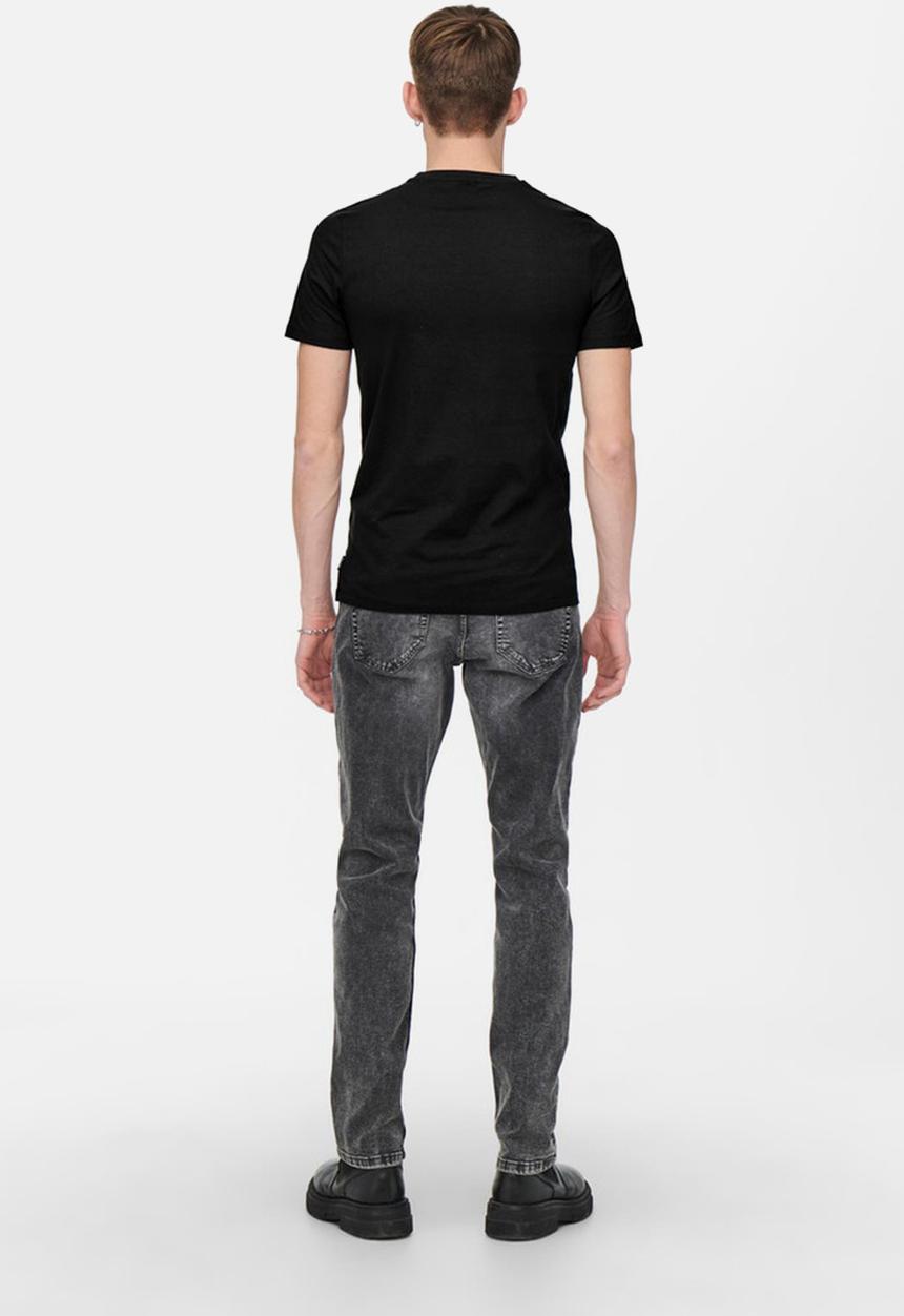Only & Sons - Basic slim fit o-neck 2 pack tees - black