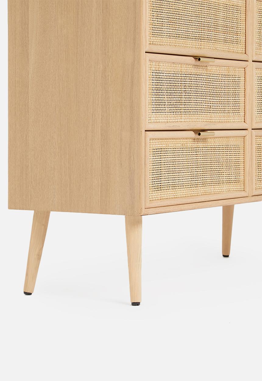 Sixth Floor - Rattan 6 drawer - natural
