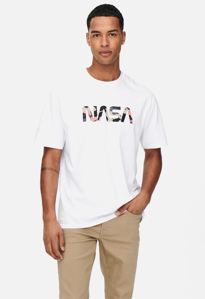 Only & Sons - Nasa rlx short sleeve tee - white