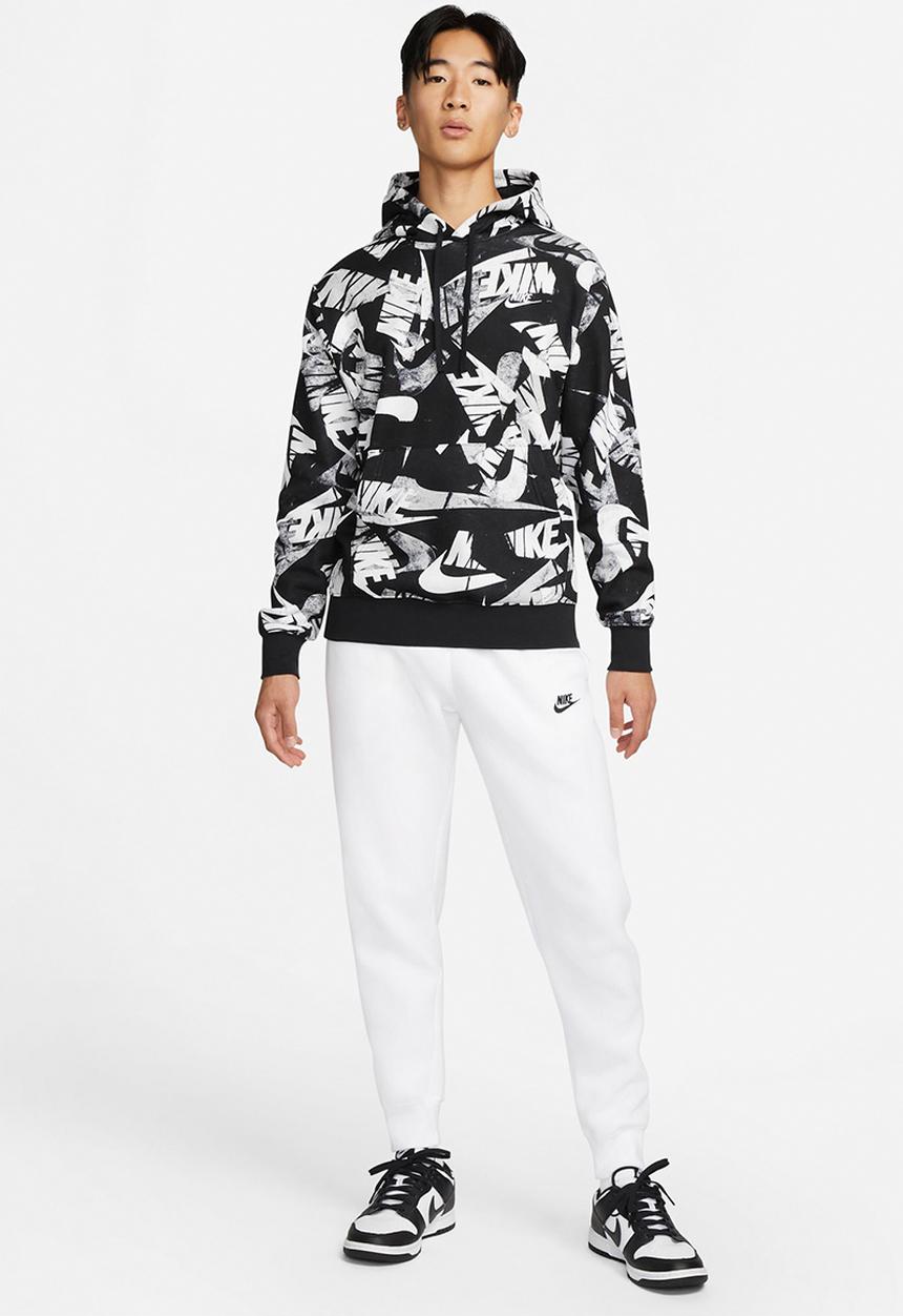 Nike - NSW Spe Brush Back AOP Hoodie  - black & white