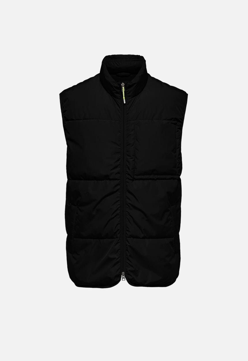 Only & Sons - Jeremy quilted vest - black