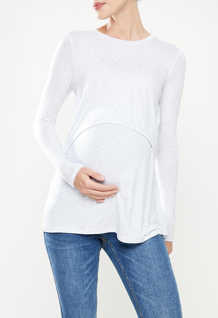 Cotton On - Maternity 2 in 1 long sleeve top - silver marle