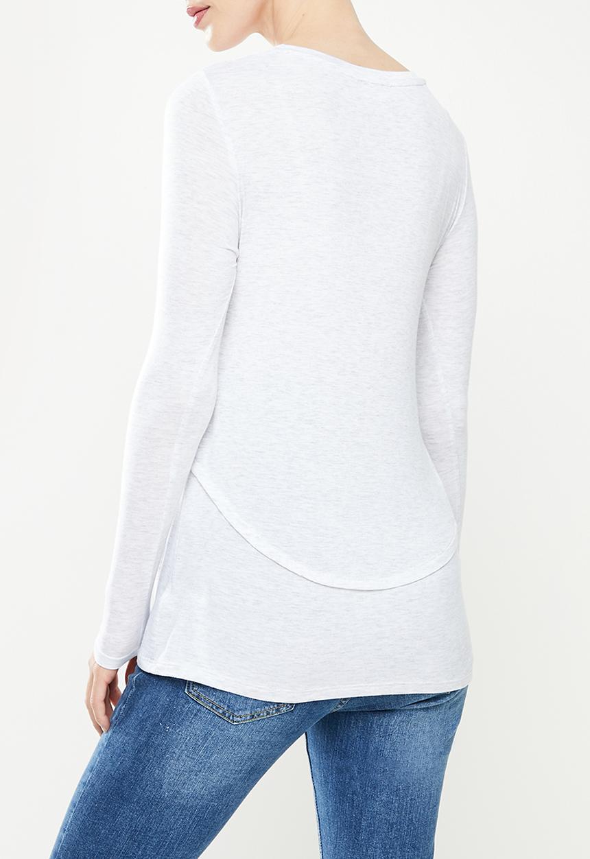Cotton On - Maternity 2 in 1 long sleeve top - silver marle