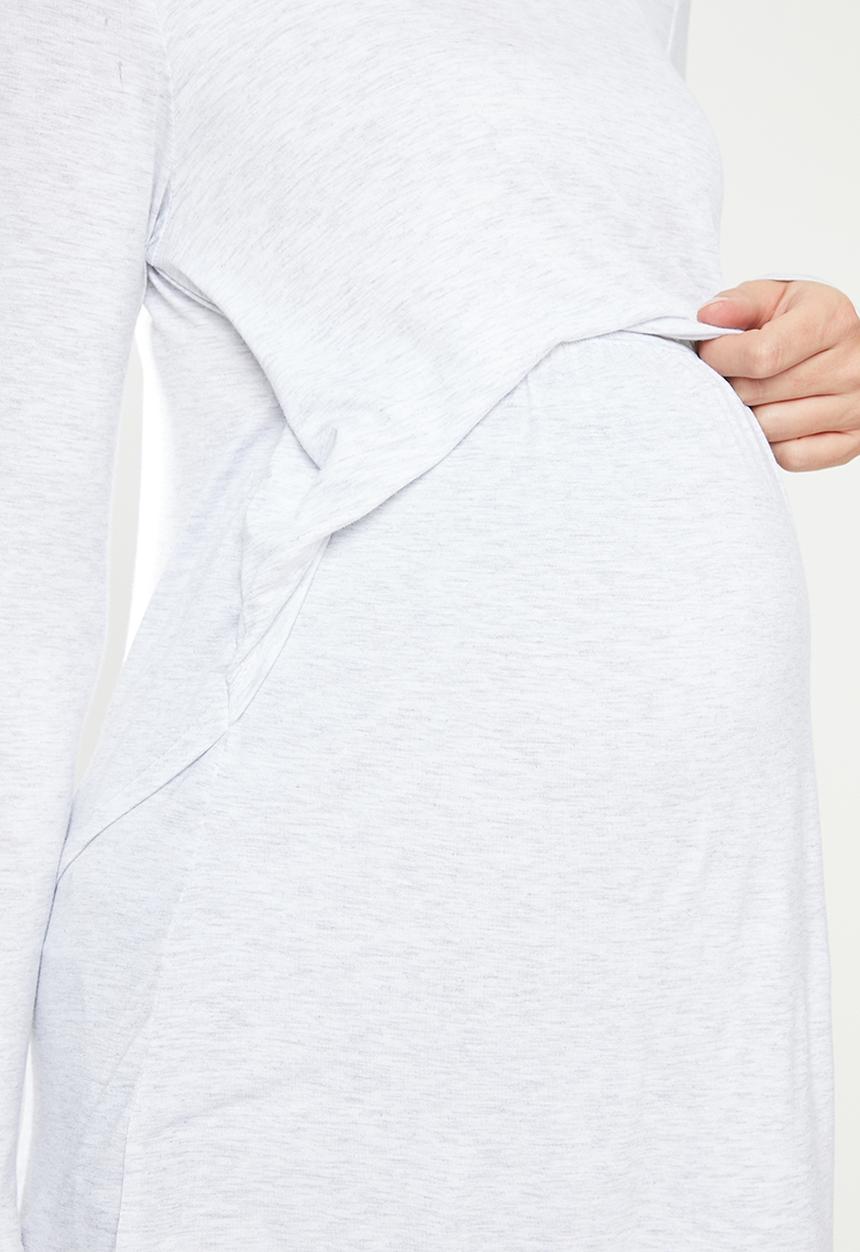 Cotton On - Maternity 2 in 1 long sleeve top - silver marle