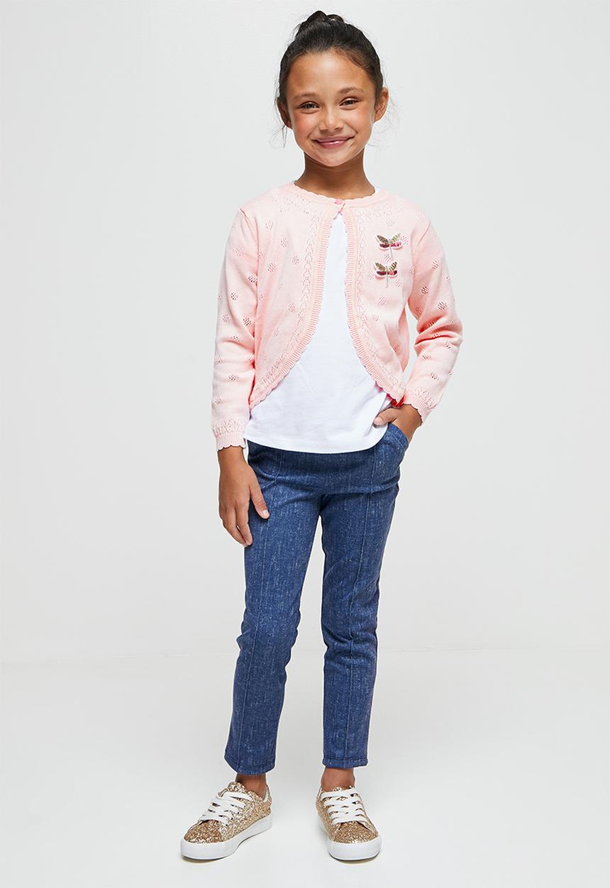 Pop Candy - Delicate cardigan with pointelle detail - pink