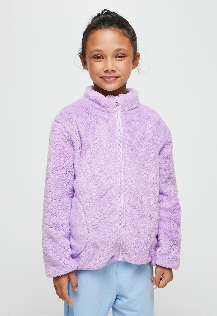 Pop Candy - Zip through fluffy jacket - purple