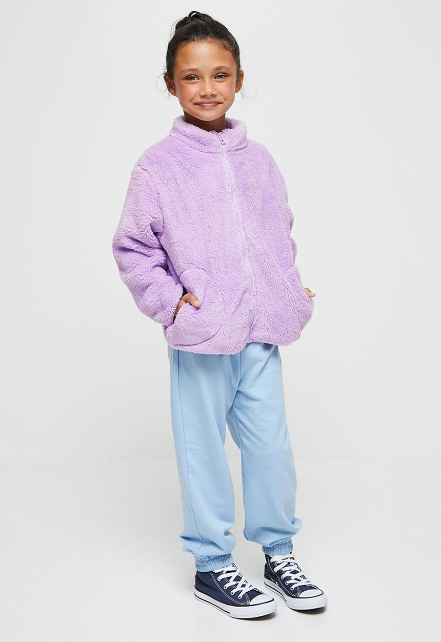 Pop Candy - Zip through fluffy jacket - purple