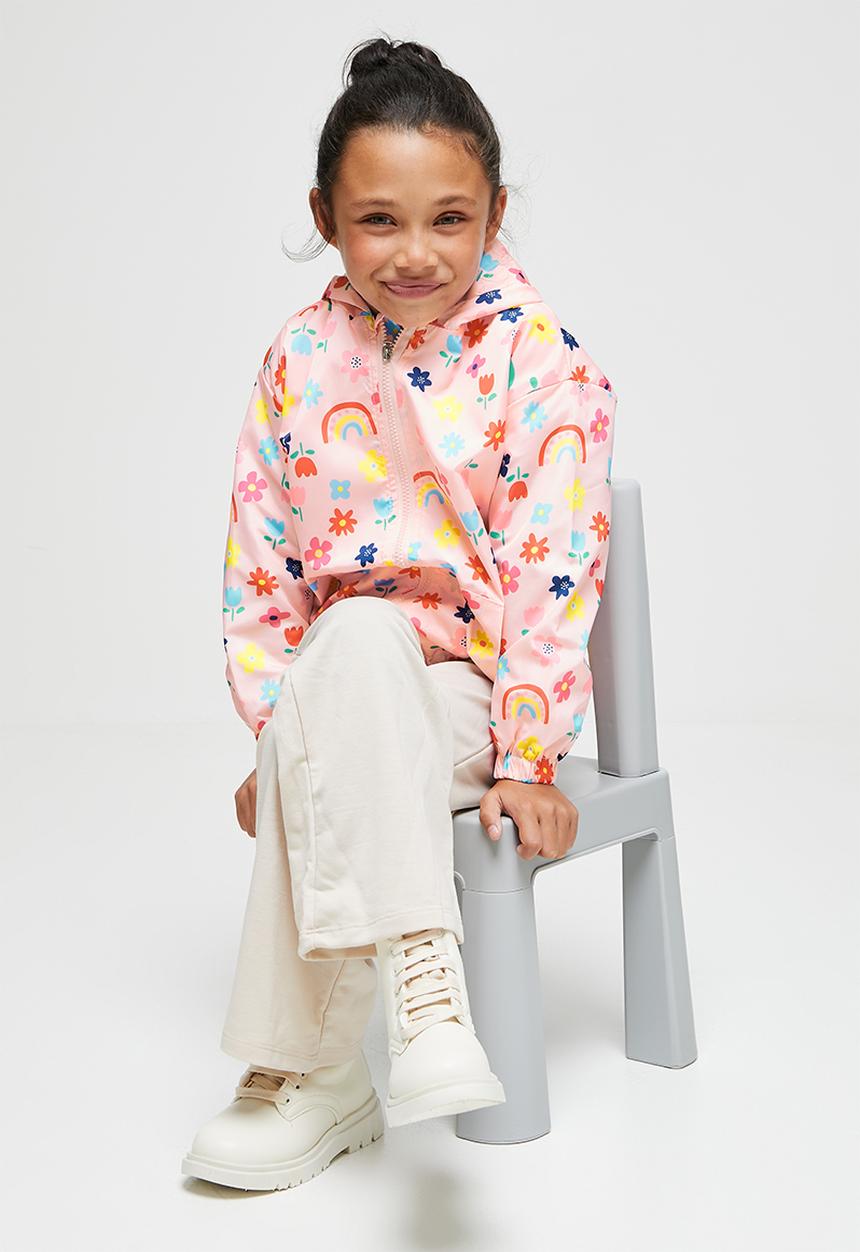 Pop Candy - Rainbow printed windbreaker - pink