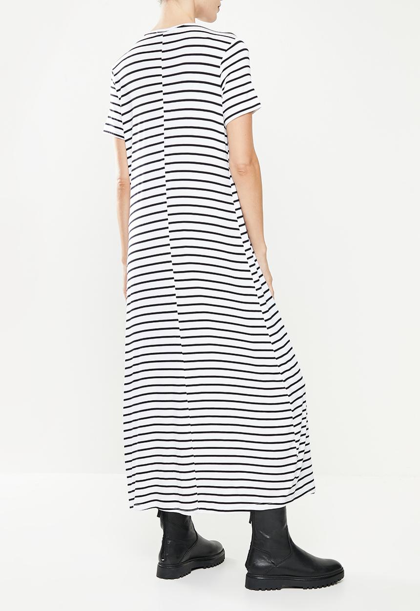 Superbalist - Maternity nursing tee dress - white & black 