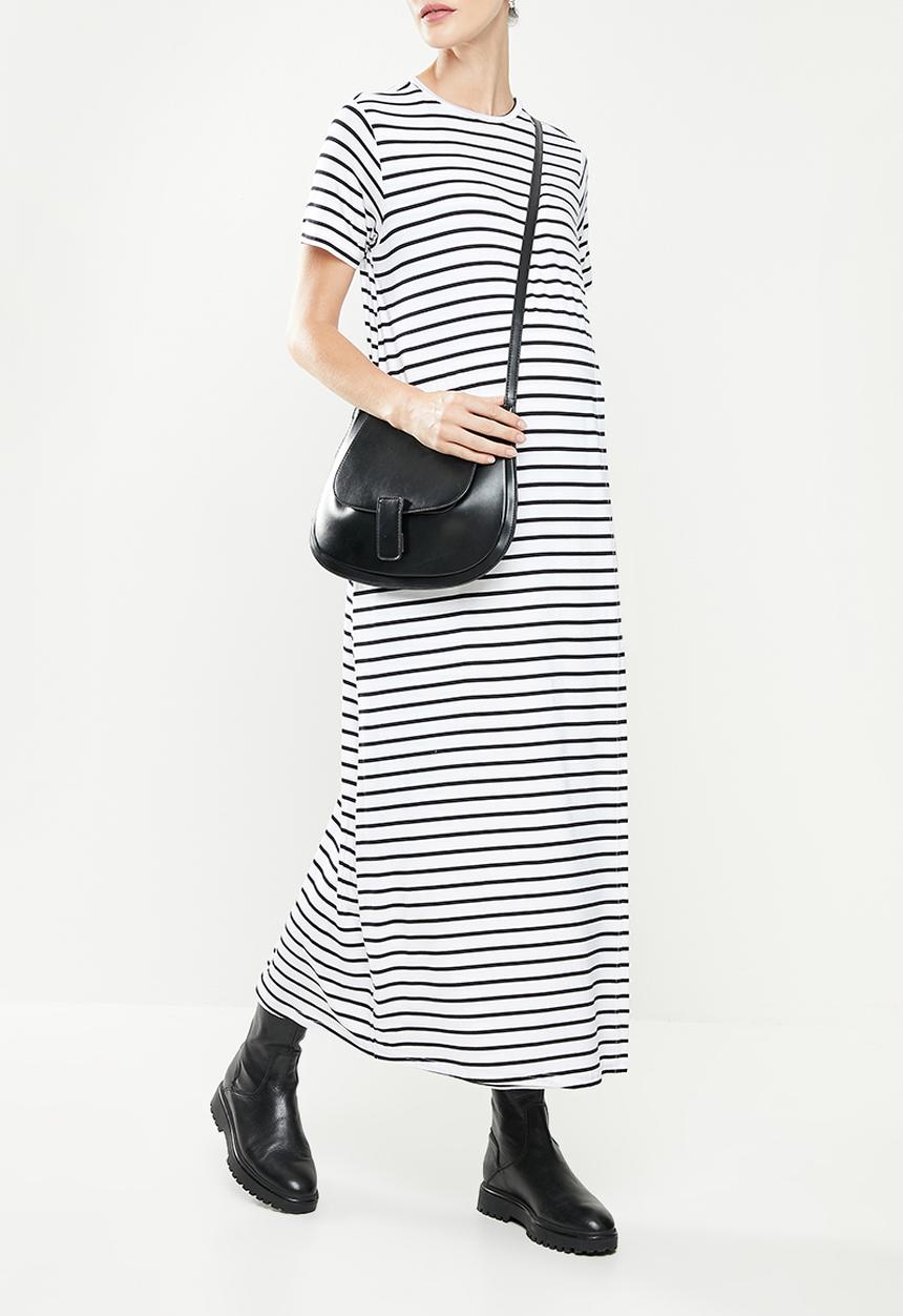 Superbalist - Maternity nursing tee dress - white & black 
