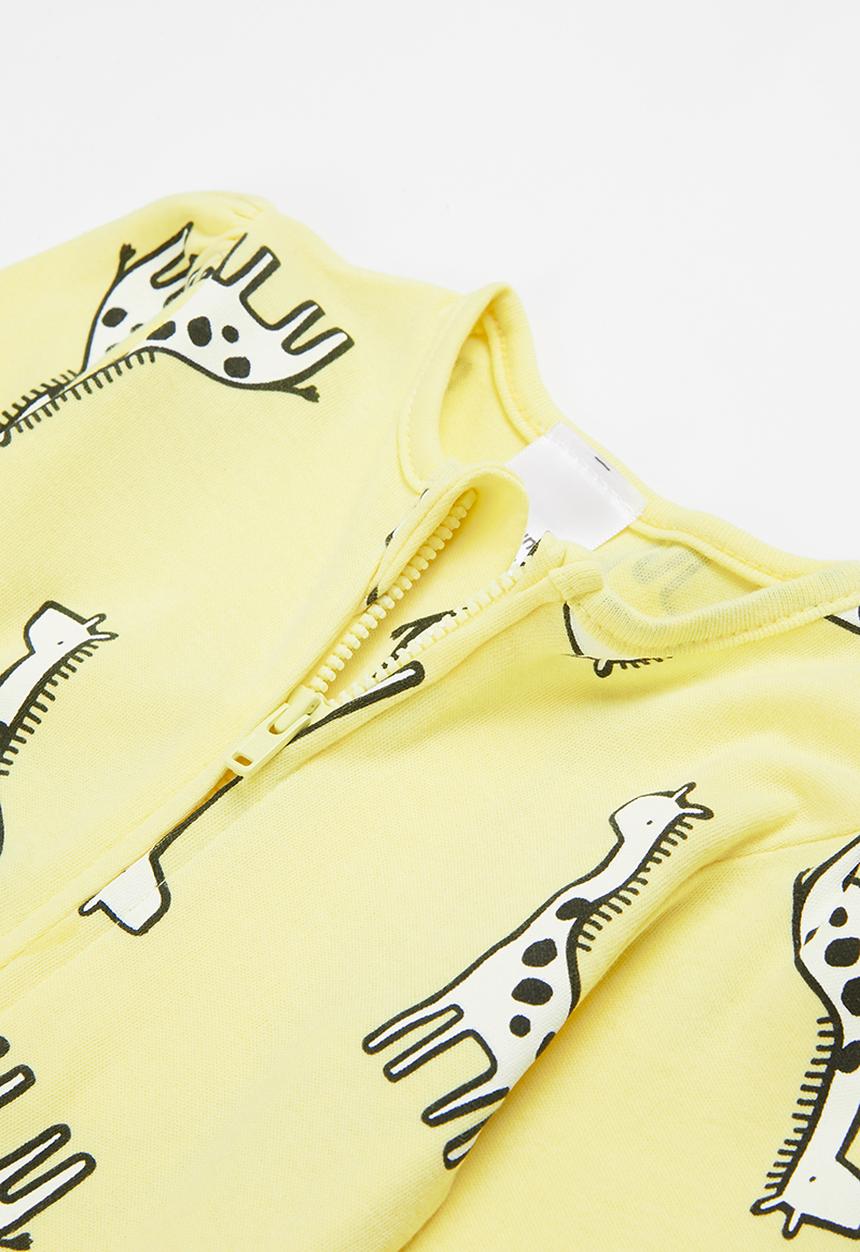 Pop Candy - Baby giraffe babygrow - yellow