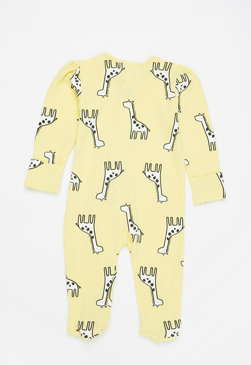 Pop Candy - Baby giraffe babygrow - yellow