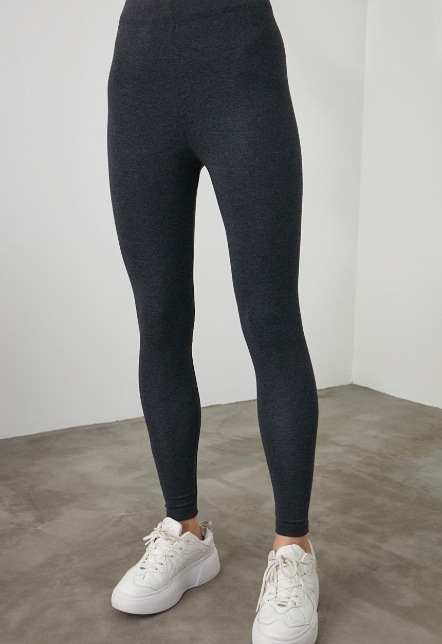 Trendyol - Thermal knitted tights - anthracite
