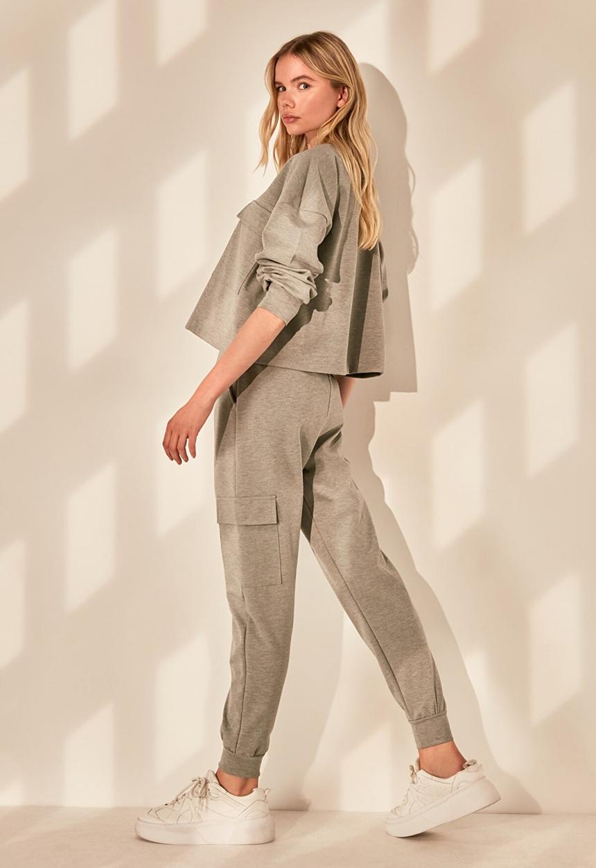 Trendyol - Cargo pocket sweatpants - grey