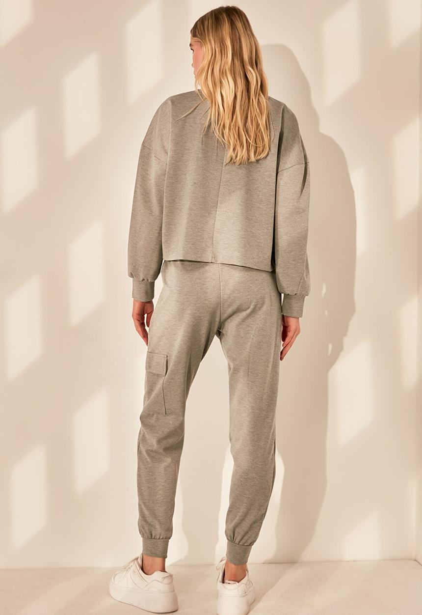 Trendyol - Cargo pocket sweatpants - grey