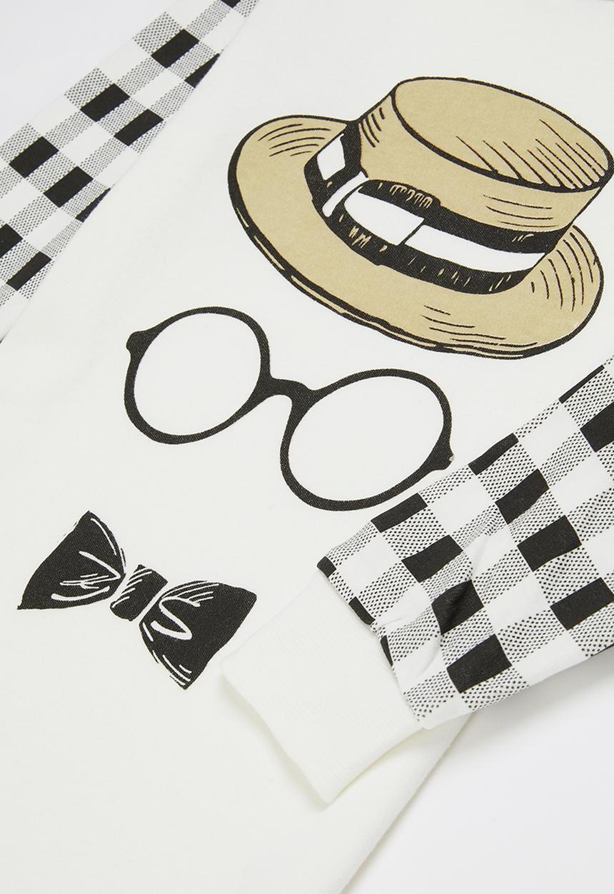 Pop Candy - Boys check pj set - white & black