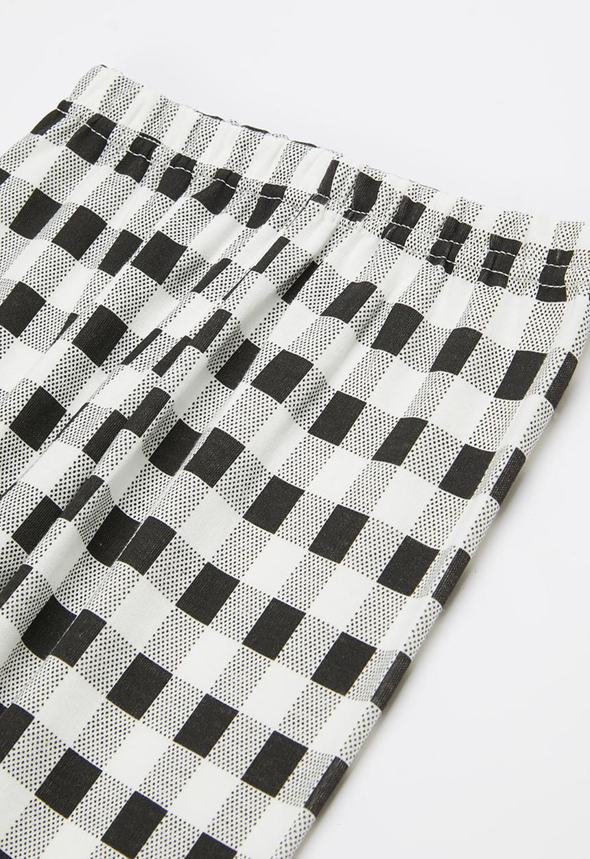 Pop Candy - Boys check pj set - white & black