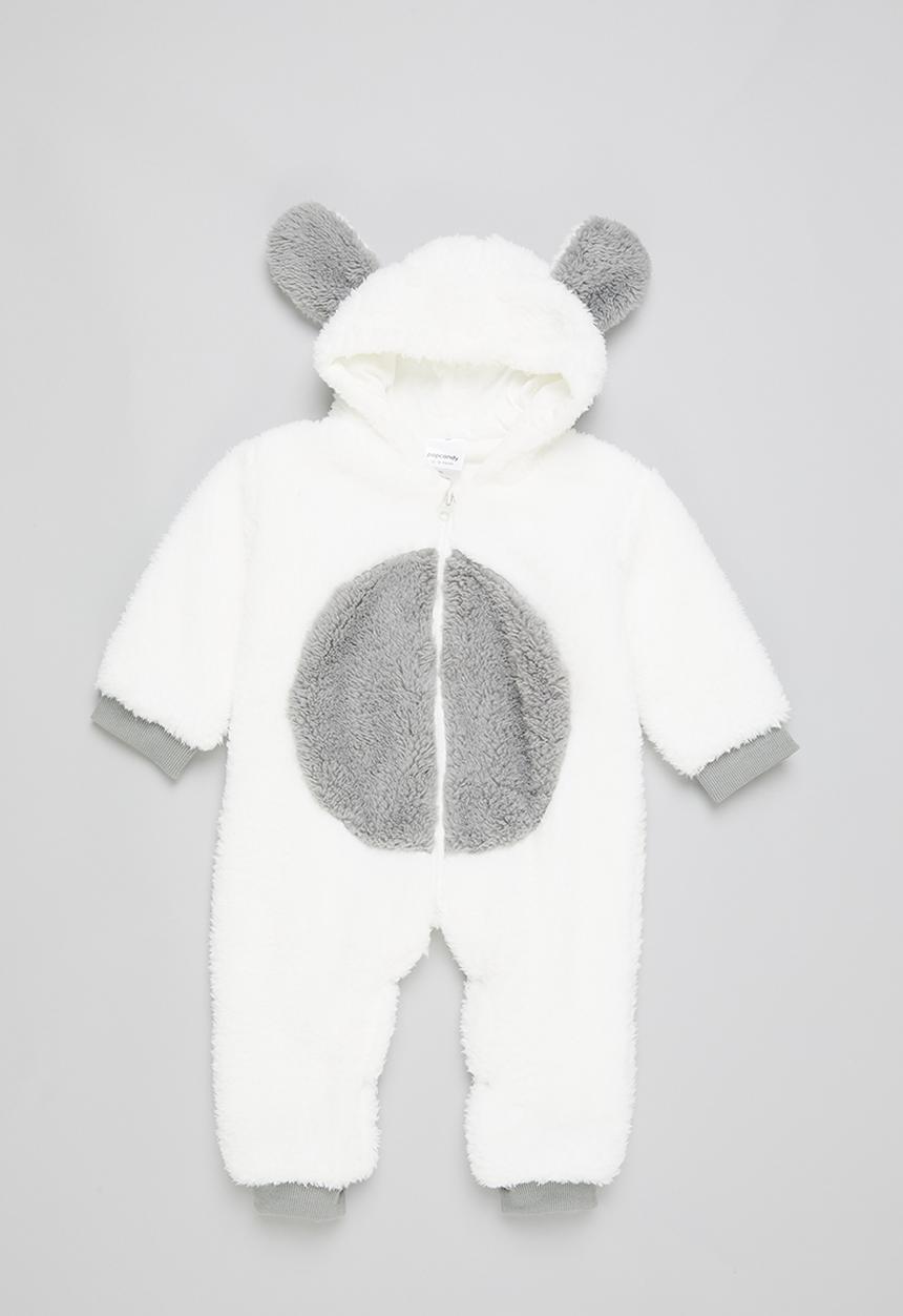 Pop Candy - Baby zip through romper - white