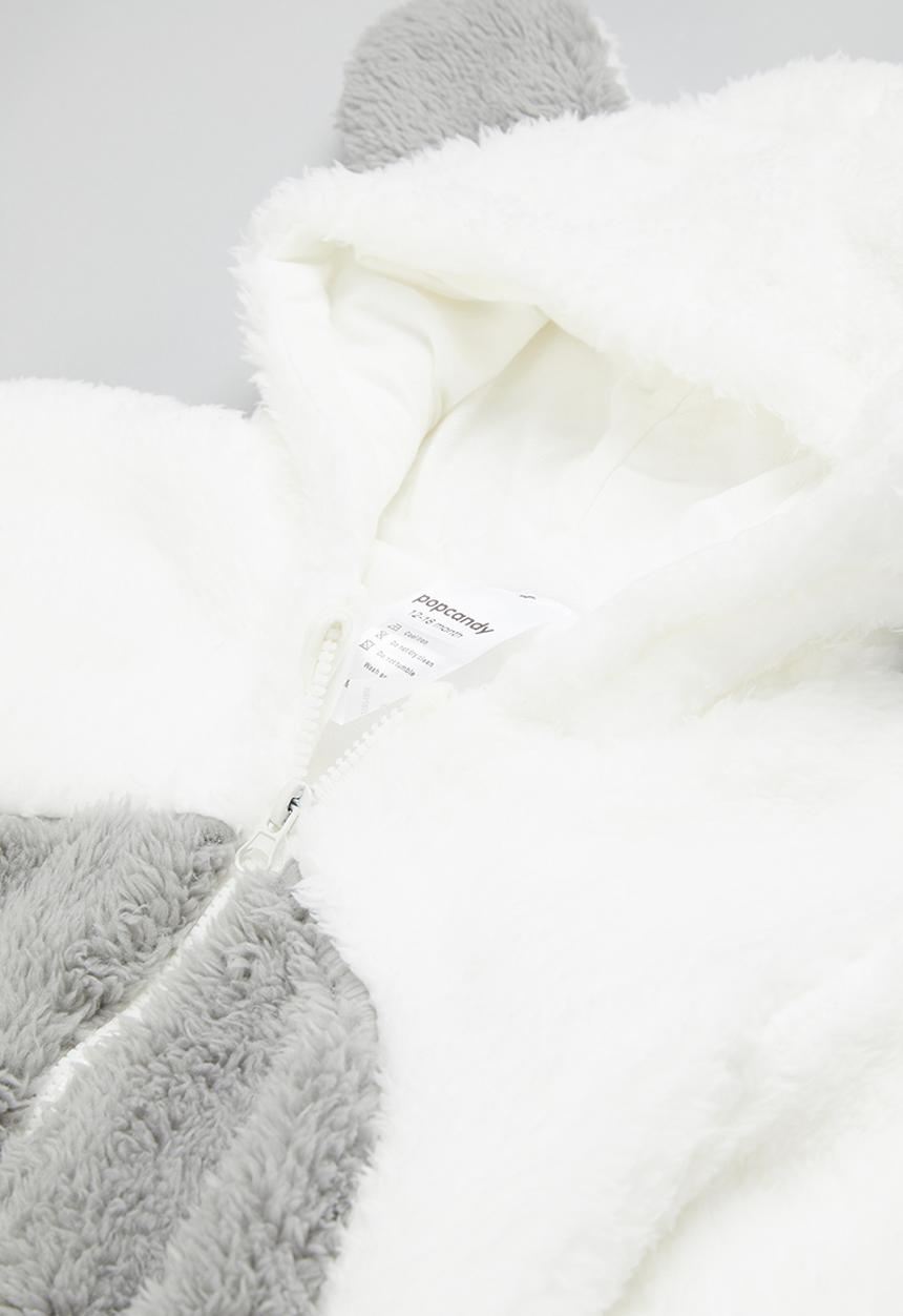 Pop Candy - Baby zip through romper - white