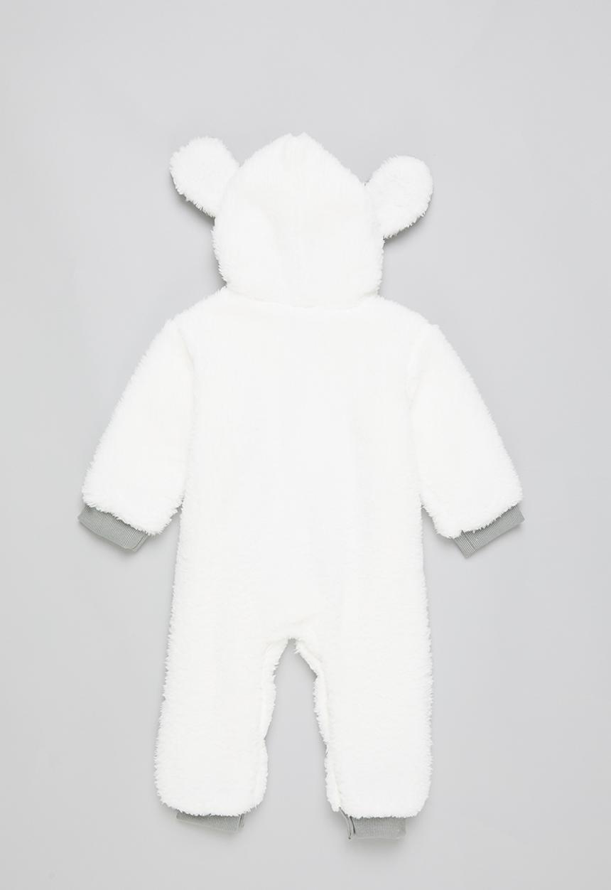 Pop Candy - Baby zip through romper - white