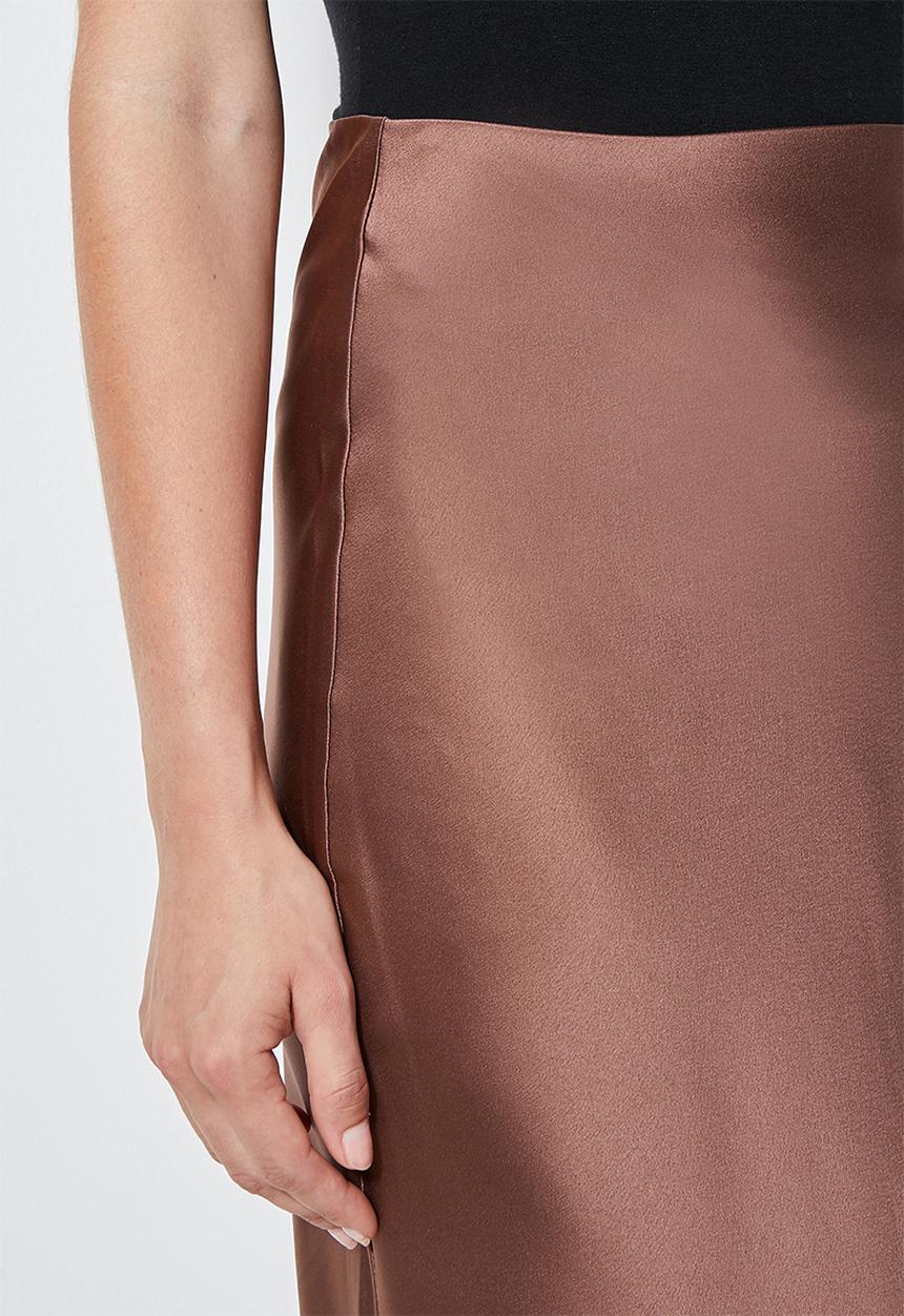 Superbalist - Long midi slip skirt - choc