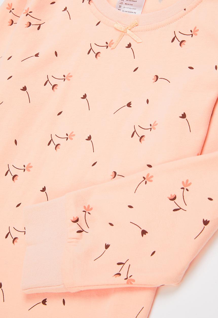 Pop Candy - Girls printed pj set - peach