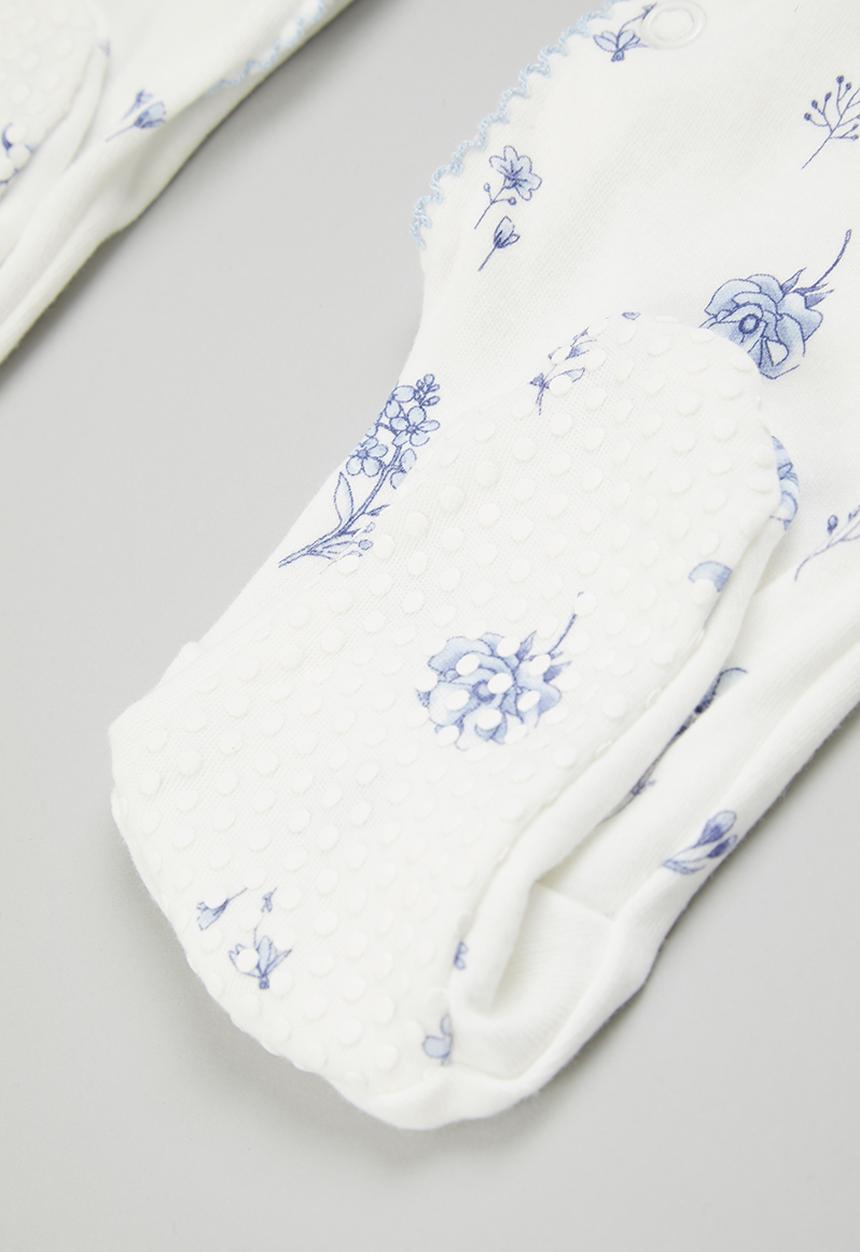 Pop Candy - Printed babygrow - white & blue 
