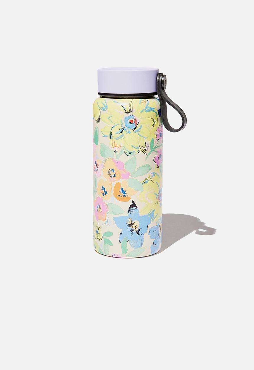 Typo - On the move metal drink bottle 350ml - handcrafted floral
